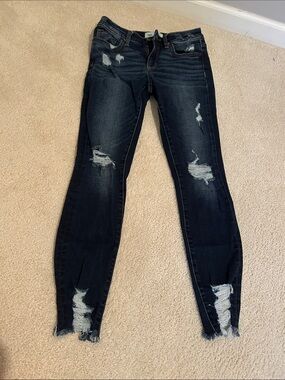 BKE Dark Wash Ripped Skinny Jeans